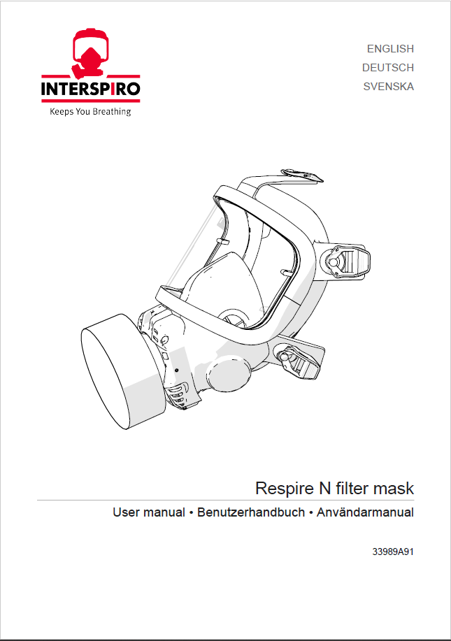 Firefighting user manual: 33989 - Respire N Filter mask
