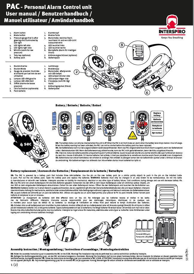 Firefighting user manual: 55185D - PAC user manual