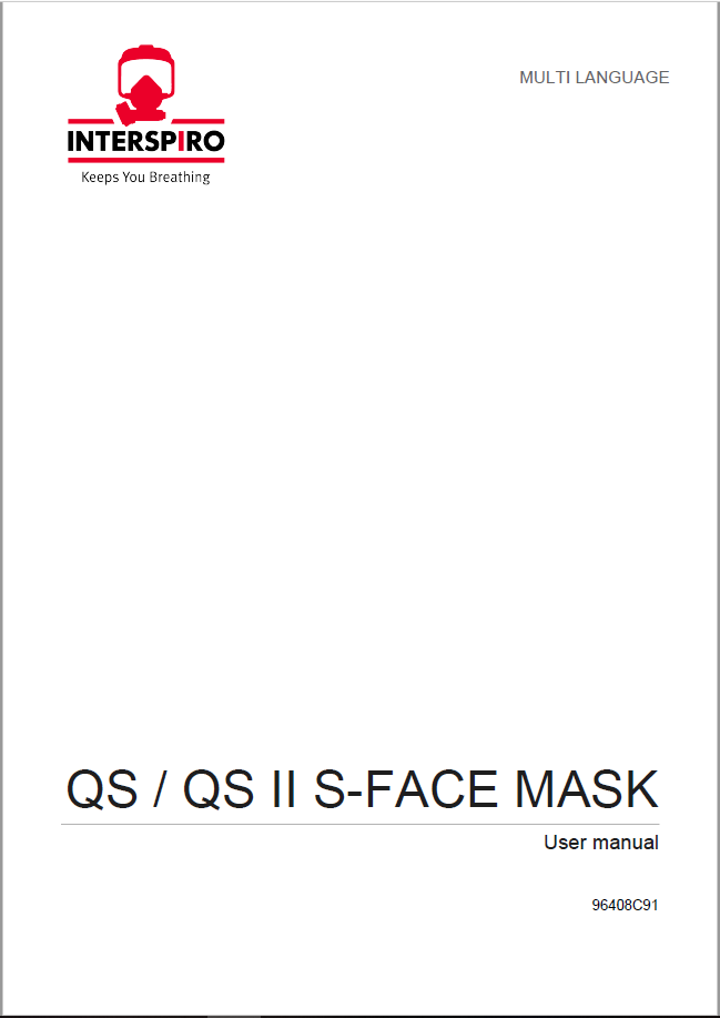 Firefighting user manual: 96408e -QS / QS II Face Mask